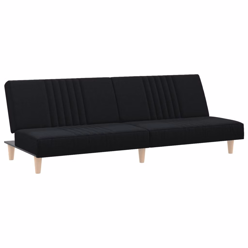 Divano Letto Nero in Tessuto