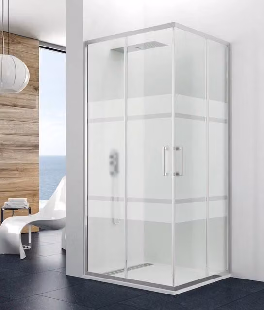 Box doccia angolare PRESTIGE 120x70 cm (117-120/67-70) cromo lucido vetro Frost Plus