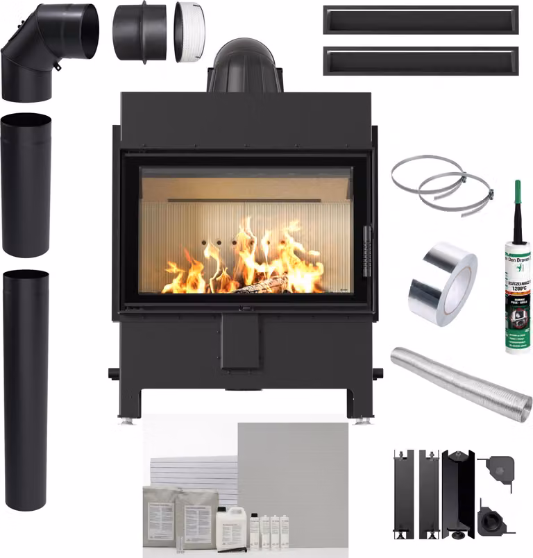 Inserto per caminetto KRATKI LUCY 14 kW fi 200 EKO Montaggio a incasso