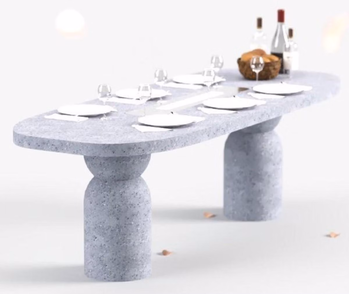Tavolo da pranzo Casa Padrino con camino a bioetanolo, dimensioni 240 x 110 x H. 75 cm - Disponibile in diversi colori - Tavolo da pranzo - Tavolo da giardino - Arredamento per la sala da pranzo - Arredamento per il giardino - Arredamento - Arredamento di
