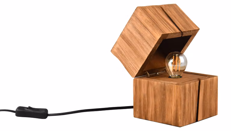 Lampada da tavolo Treasure in legno chiaro, 1xE14x10W, legno, dimensioni: 16x12x12 cm, IP20, Trio