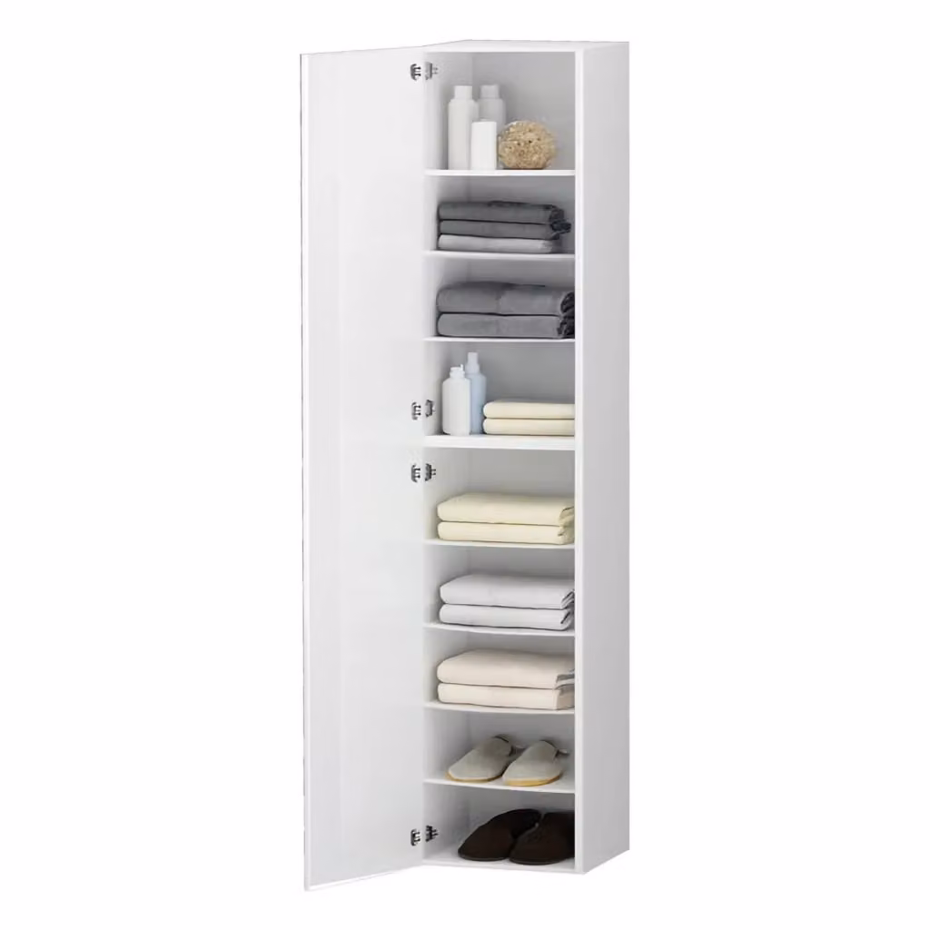 Armadio Multiuso DMORA Bianco con Ante a Battente e Ripiani Interni, L/P/H: 45 x 35 x 190 cm – 2
