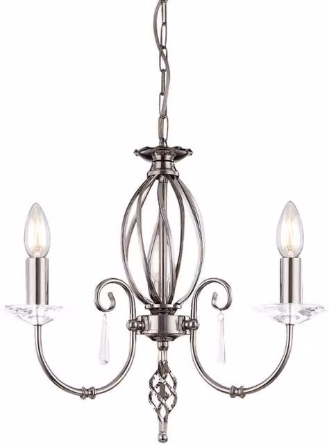 Lampadario Classico Aegean Acciaio Nichel Lucido 3 Luci E14