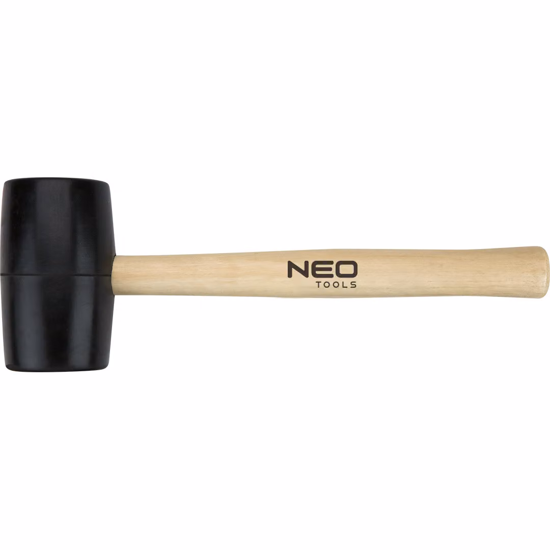 Mazzuola in gomma Neo Tools, rivestimento in gomma nera, con manico in legno chiaro 72 mm/900 g