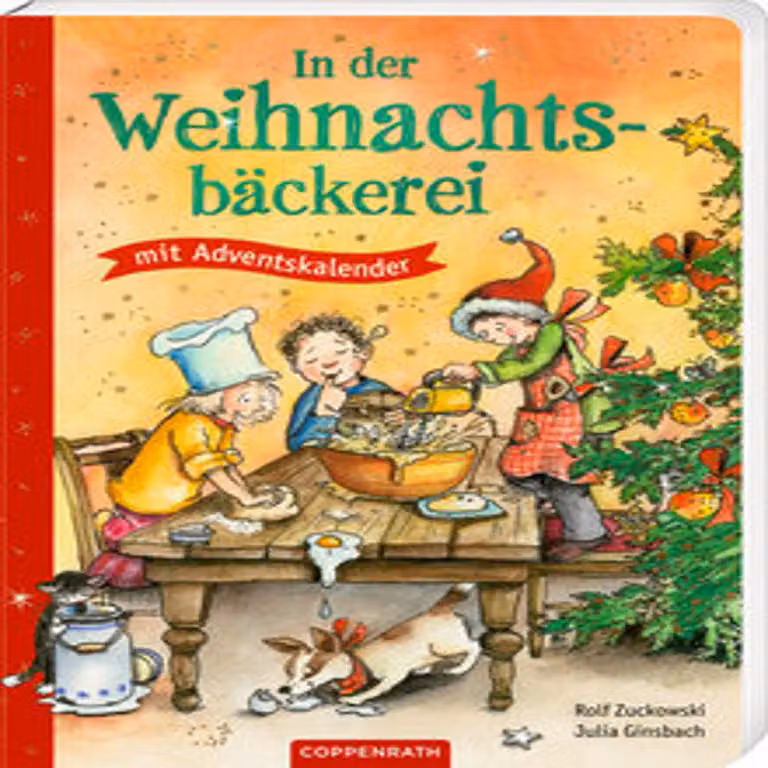 Nella cucina di Natale: Libro con calendario dell'Avvento: Libro illustrato in cartone con calendario dell'Avvento integrato, adatto a bambini dai 24 mesi in su