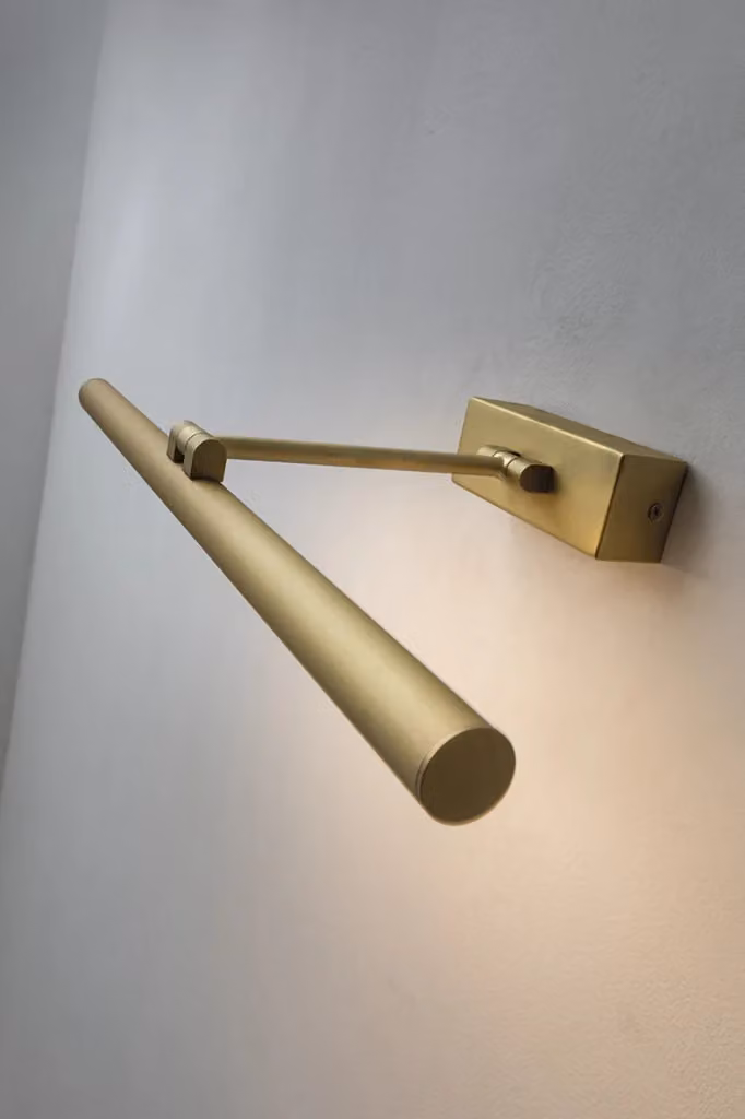 Applique da bagno LED SAYA Rossini Group in metallo oro satinato, 16W, 1250lm, 3000K, IP44, ideale per specchi e quadri – 2