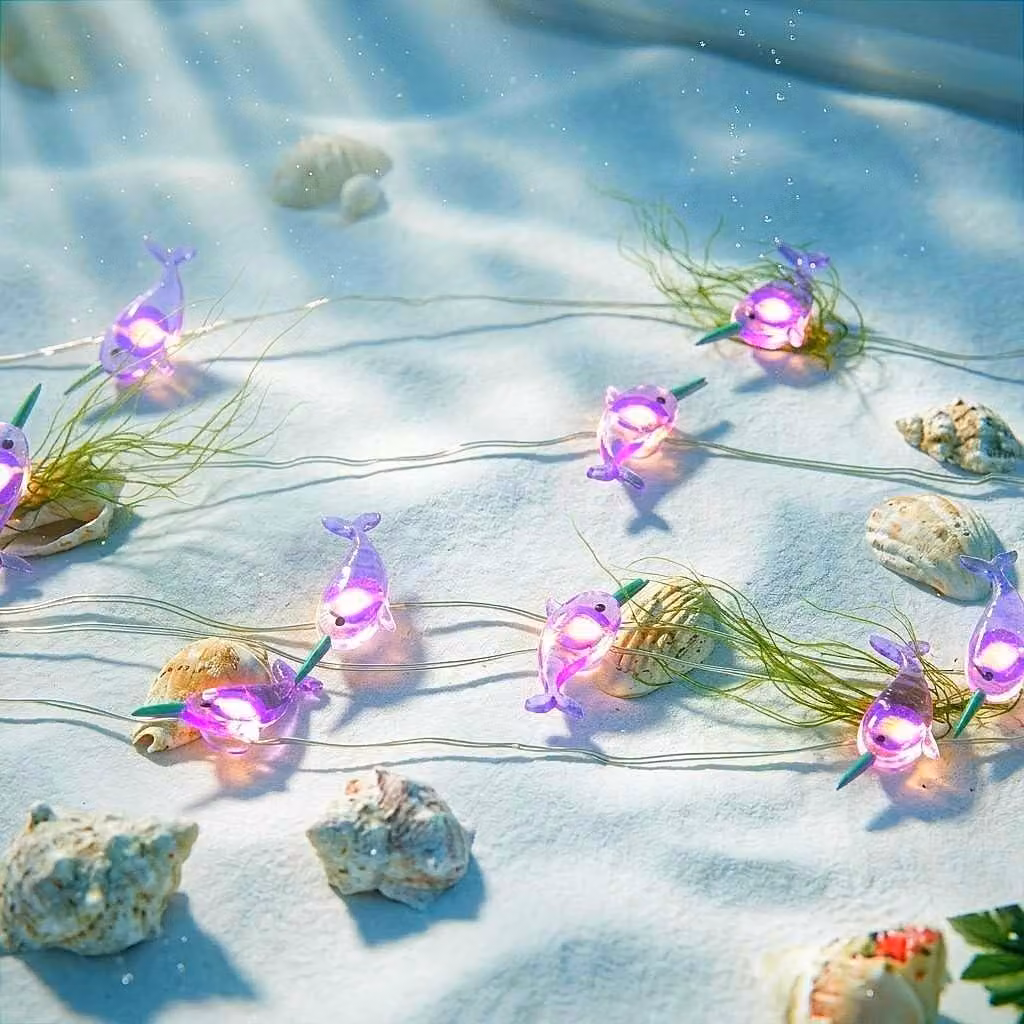 Catena luminosa Narval, 3 metri, 30 LED, alimentata a batteria, luce bianco caldo