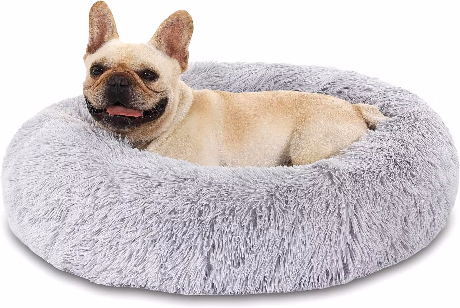 Cuccia per cani e gatti, diametro 40 cm, cuccia rotonda per cuccioli, rifugio in peluche caldo, cuccia in peluche a forma di ciambella anti-ansia, soffice