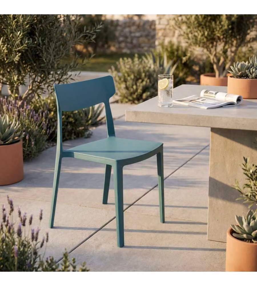 Cosma Sedia da pranzo Blu 46.5x48x80.5 cm Polipropilene Impilabile