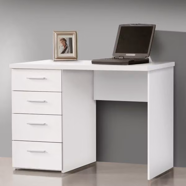 CasaDolce, scrivania NET 106, bianca, 110x60x76,5 cm, con cassetti