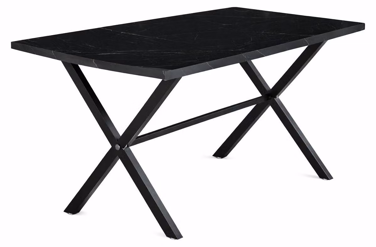 Tavolo, stile moderno, colore nero, forma rettangolare, versatile, in metallo, comodo