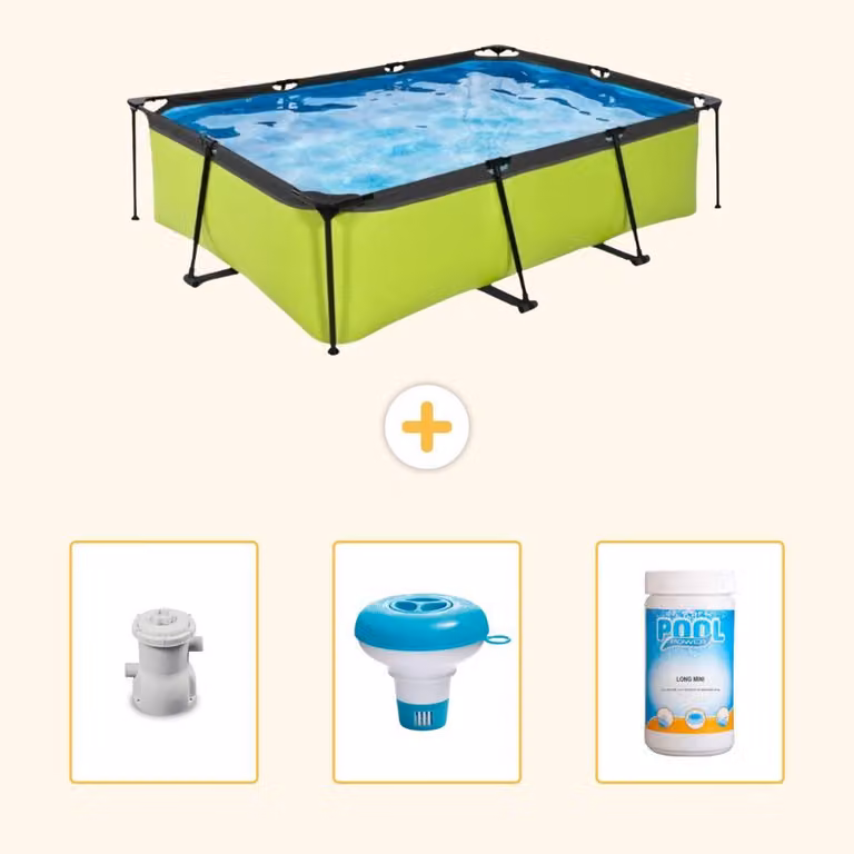 Piscina fuori terra rettangolare - 220x150x65 cm - 4 pezzi - SCB77