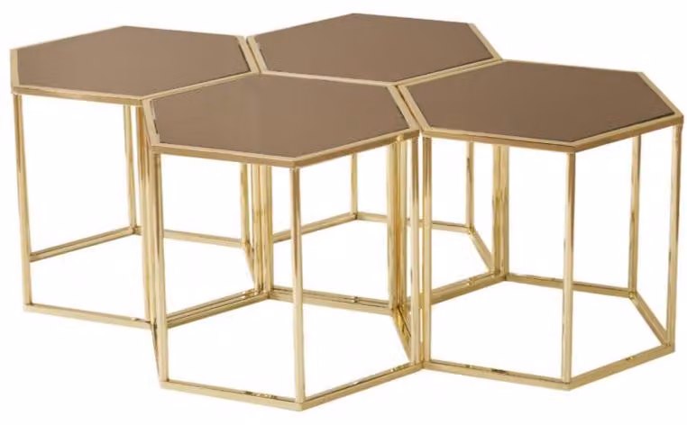 Tavolini da caffè soggiorno, oro, metallo, design moderno, tavolino da soggiorno, nuovo