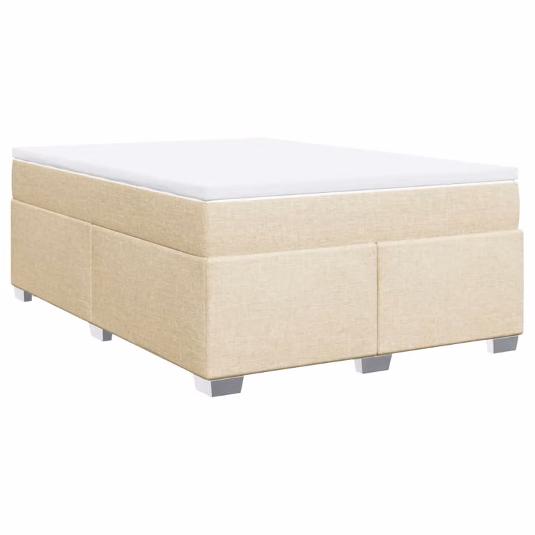 Giroletto a Molle con Materasso Crema 140x19 cm in Tessuto