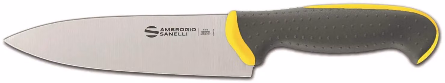 Coltello cucina, lama cm 16, colore giallo, linea Tecna