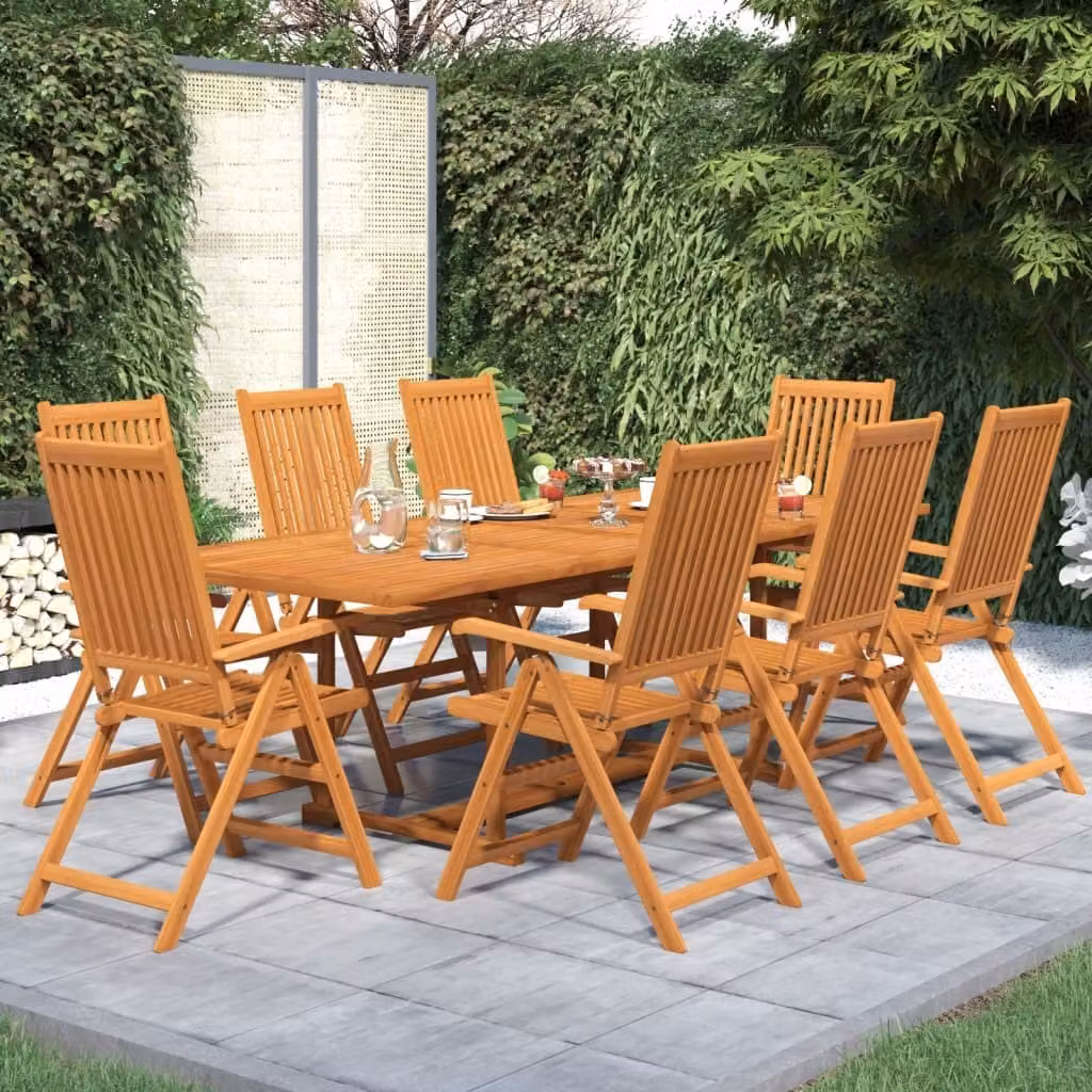 Maison Exclusive - Set da pranzo da giardino 9 pezzi in legno massello di acacia 160-240 cm