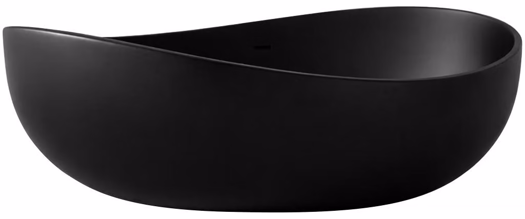 CERANO - Vasca da bagno freestanding in marmo colato Valentina - nero opaco - 180x110 cm