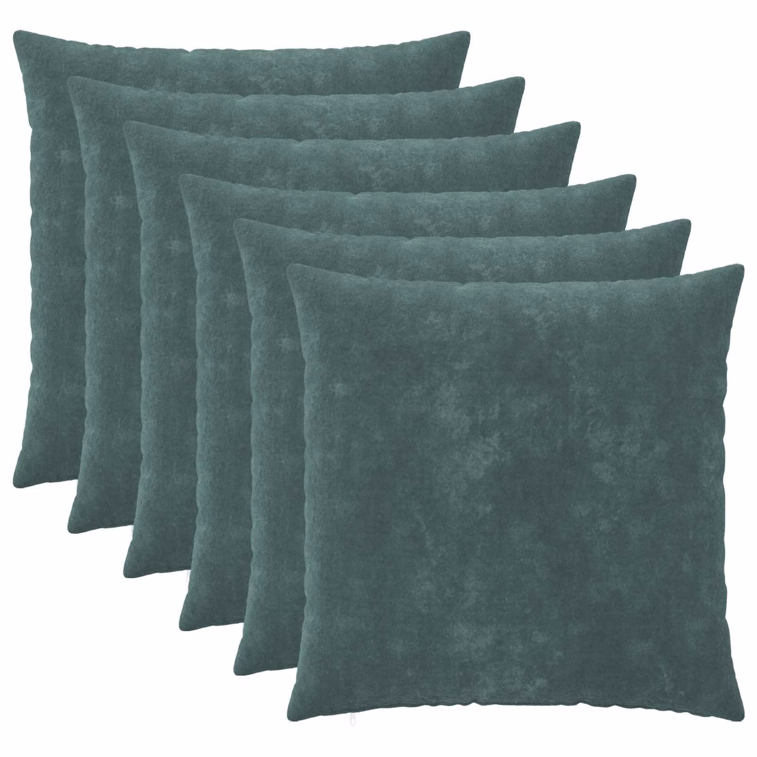 Set di 6 federe vidaXL HEERLEN in microfibra blu mare, L/P: 55 x 55 cm
