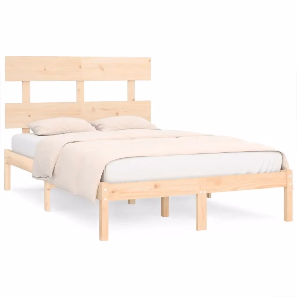 Giroletto vidaXL in legno massello di pino marrone con doghe fisse, L/P/H: 205.5 x 140 x 31 cm – 2