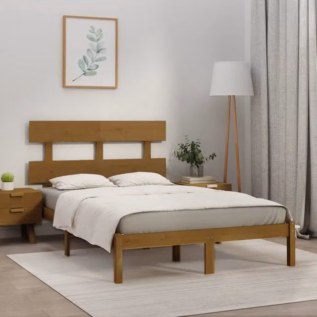 Giroletto Ambra in Legno di Pino Massello Marrone L/P/H: 200 x 200 x 31 cm – 1