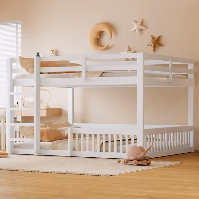 letto a castello mdf pino bianco 165 x 205 cm
