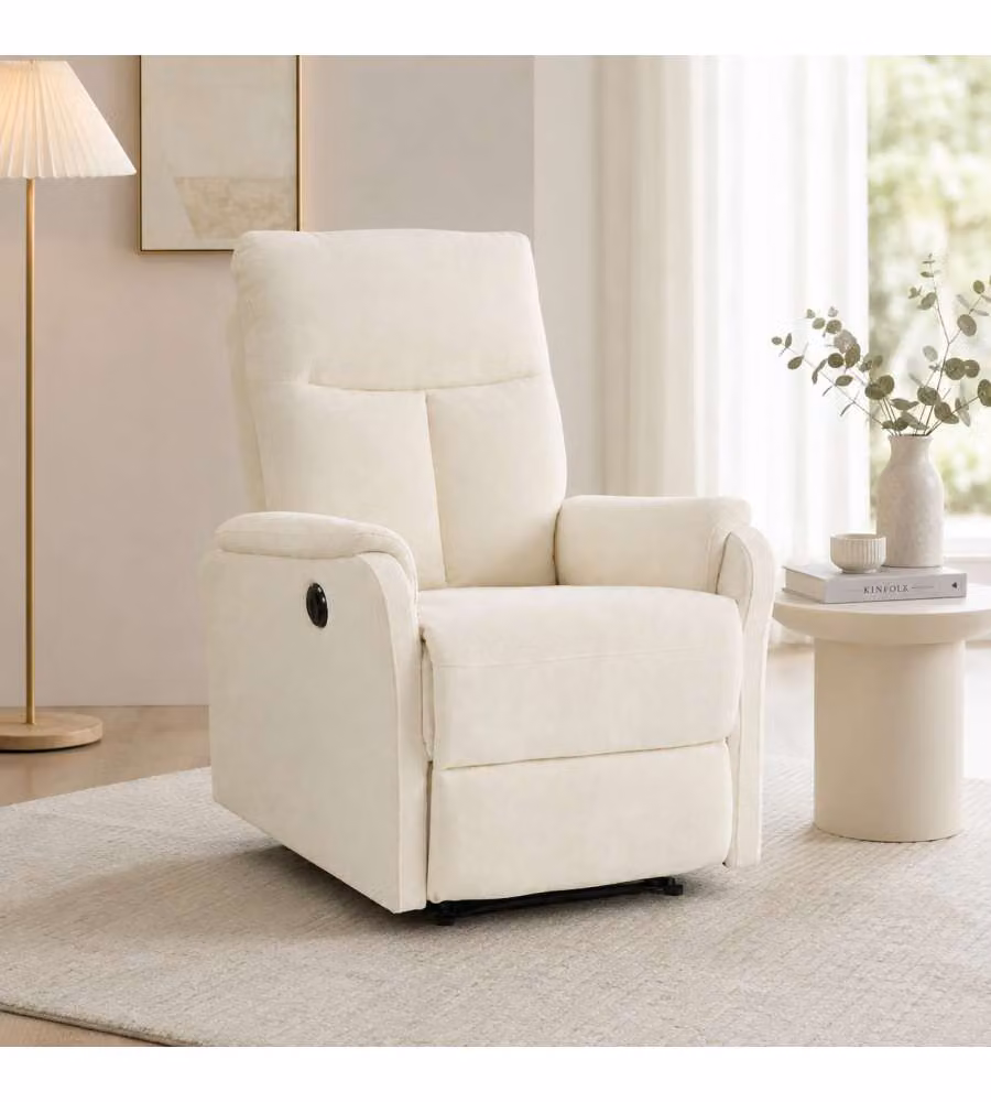 Alba Poltrona Relax Elettrica Beige 75x89x101 cm con Reclinazione