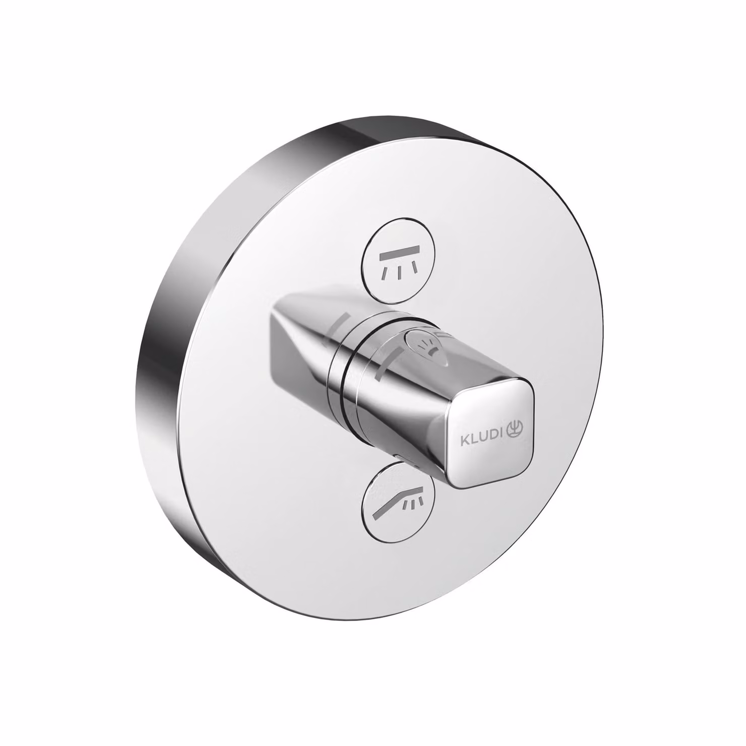 KLUDI PUSH robinetterie encastrée, bouton-poussoir pour la commande, poignée tournante, chrome, 387120538, 387120538