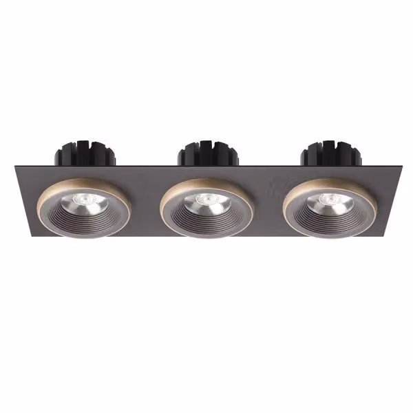 Faretto da incasso quadrato SHARM SQ III marrone e oro perlato con tecnologia LED 3x10W 3000K luce calda – 2