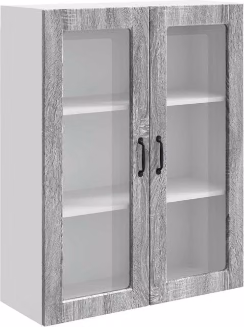 Armadio da cucina rettangolare moderno grande spazio di archiviazione 80 x 31 x 100 cm in legno ingegnerizzato grigio sonoma 02_0053839