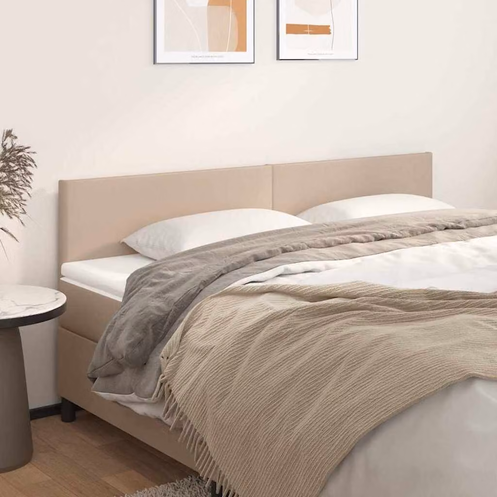 Testiera per letto vidaXL in similpelle color cappuccino, L: 200 cm, P: 5 cm, H: 78-88 cm