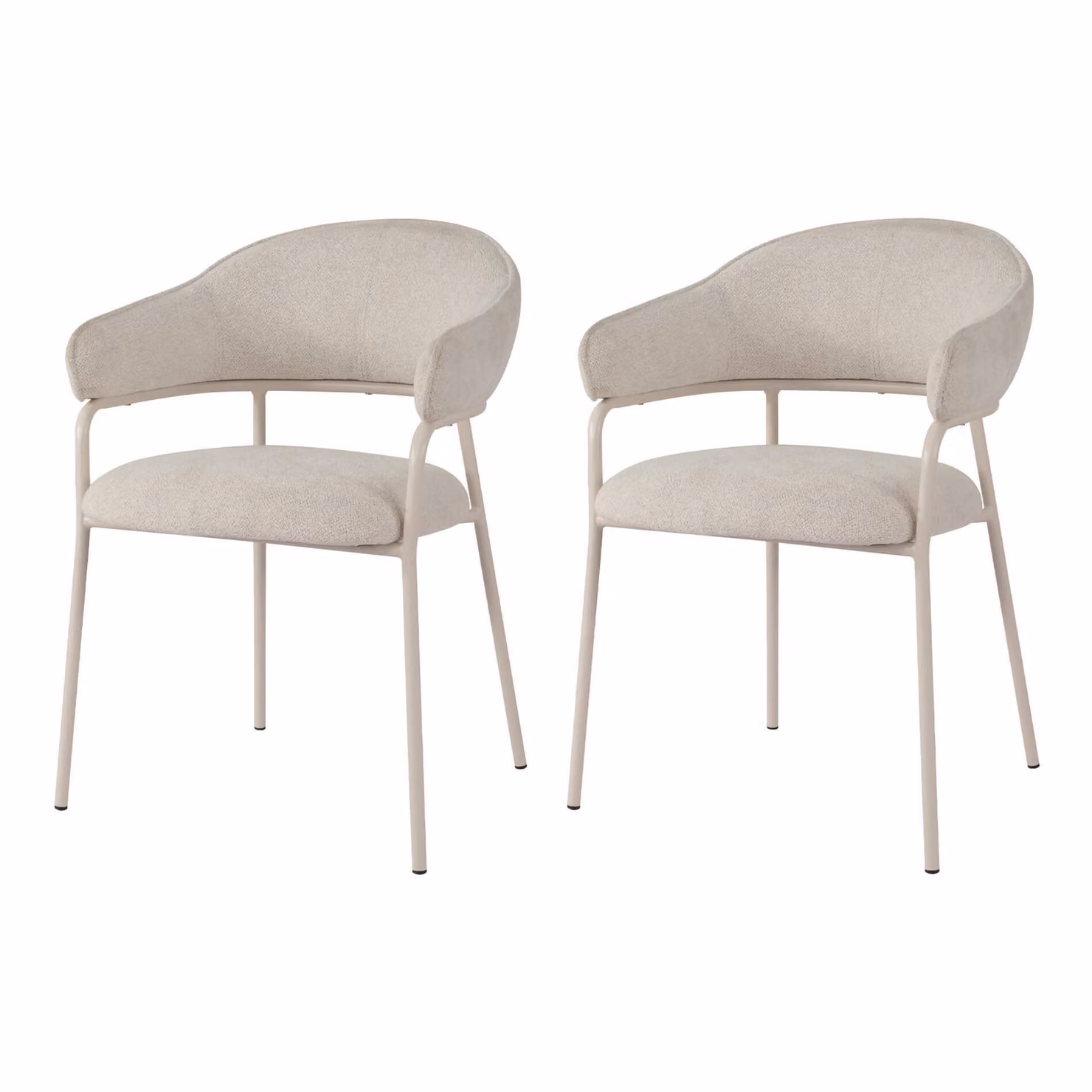 Rebecca Mobili sedie Dorstenia 82,5x57x56,5 tessuto poliestere acciaio bianco perla Moderno SET 2 pezzi