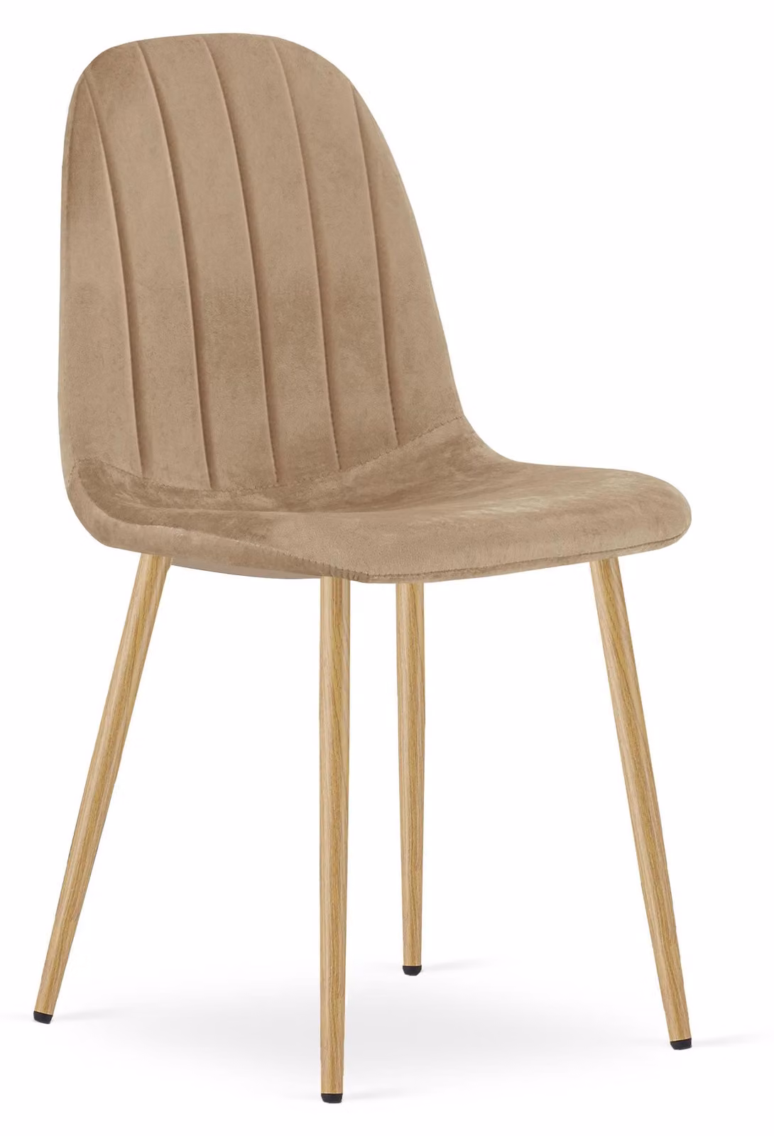 Poltrona - Leobert - Modello Padva - Rivestimento in velluto marrone, gambe in legno di faggio - Dimensioni: 44,5 x 53 x 87 cm