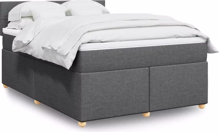 Maison Exclusive - Giroletto a Molle con Materasso Grigio Scuro 140x190 cm Tessuto