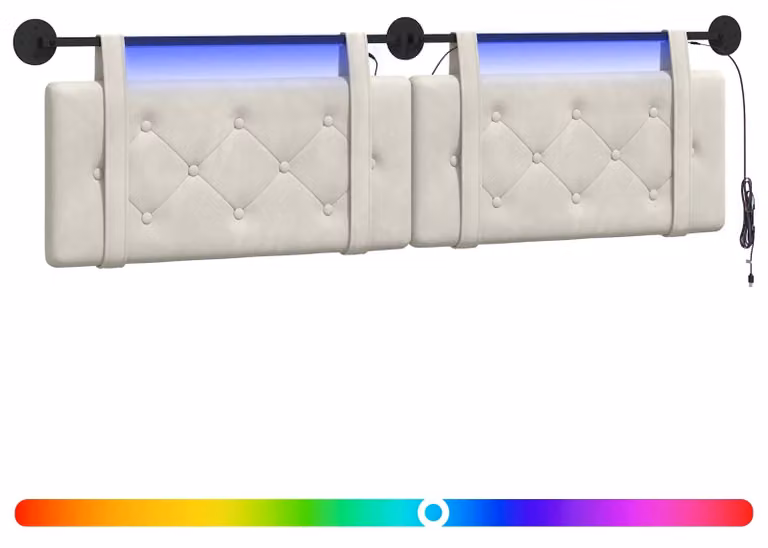 Testiera sospesa Con luce LED Crema Velluto