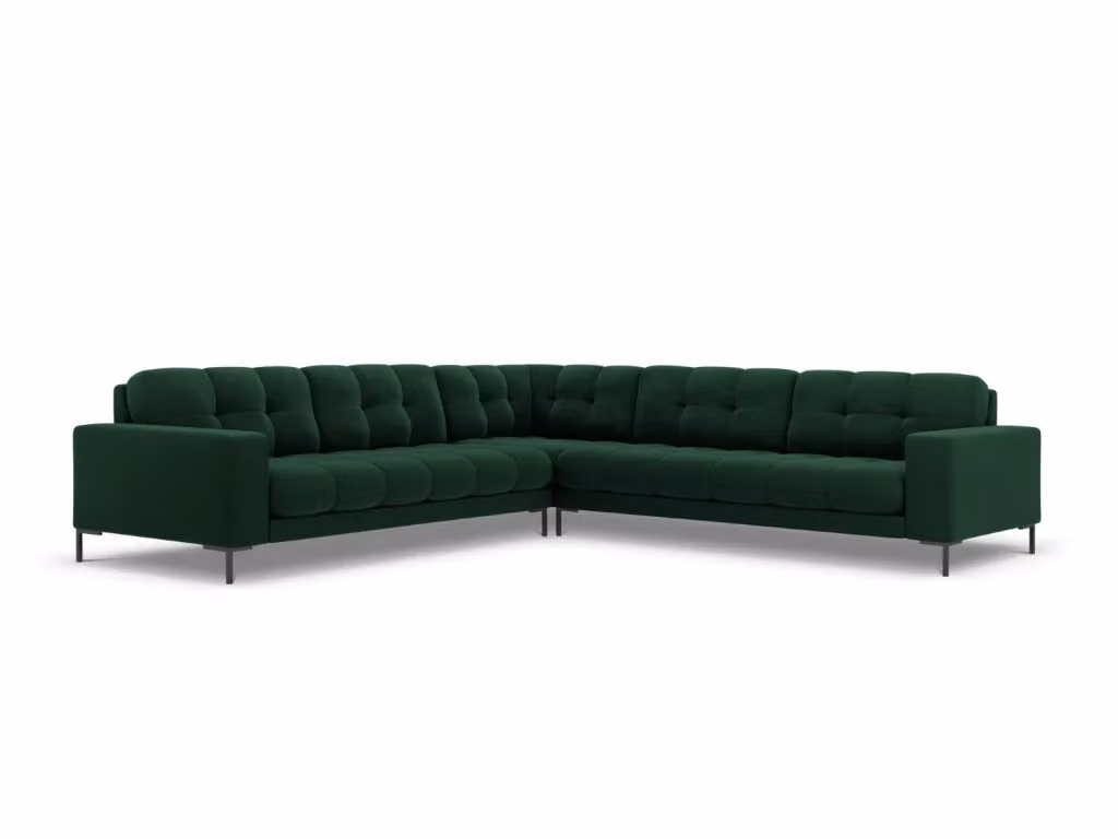 Divano angolare reversibile Bali Cosmopolitan Design in velluto verde bottiglia da 6 posti L/P/H: 256 x 217 x 75 cm – 2