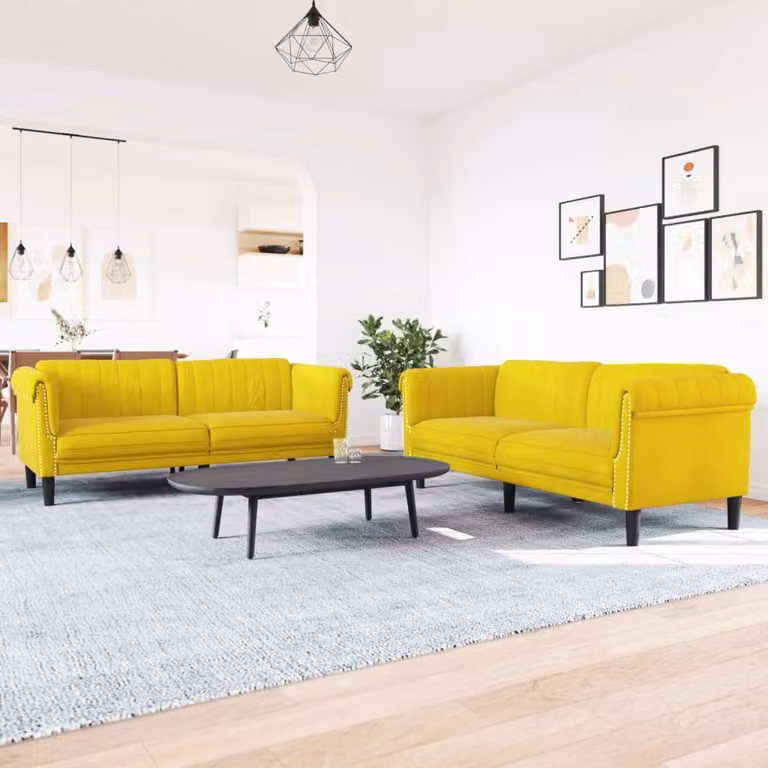 Maison Exclusive - Set divano a 2 posti in velluto giallo