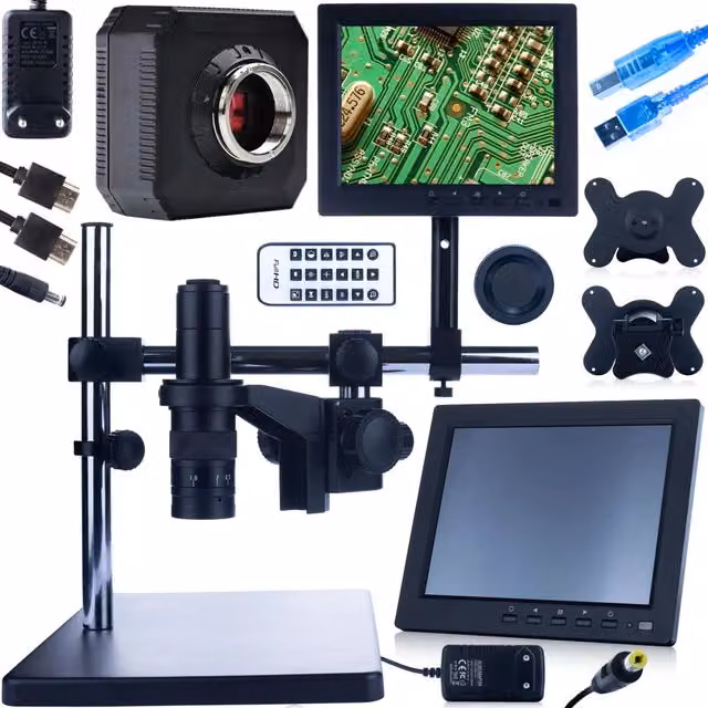 Microscopio Digitale Earth Pro MCEP-0.5X-PZRR con Zoom 7-45x, Display da 8 pollici, Supporto e Fotocamera ORION Pro, Colore Nero