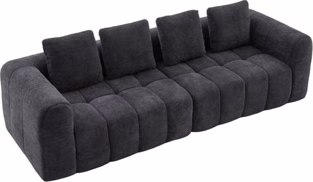 Divano Angolare Modulare 2 Pezzi in Velluto Grigio Scuro 260x95x80 cm, Schiuma ad Alta Densità, Senza Montaggio