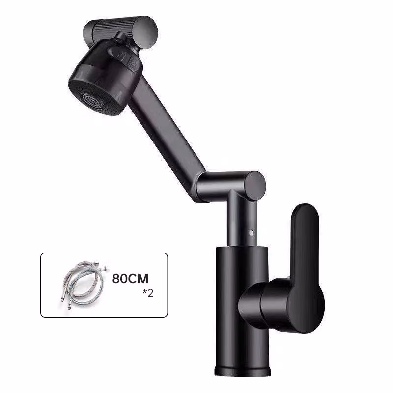 Miscelatore da lavabo ZELURXX, orientabile in tre dimensioni con angoli multipli, regolabile in altezza, utilizzabile in cucina, bagno, balcone, diametro 4 cm