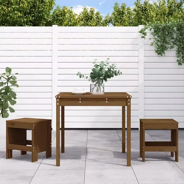 Set da bistrot da giardino 3 pezzi vidaXL in legno di pino marrone stile rustico