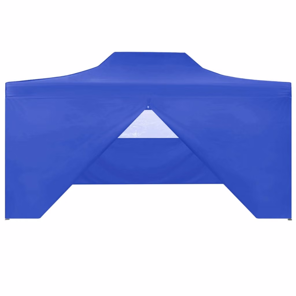 Gazebo Professionale Pieghevole con 4 Pareti 3x4 m Acciaio Blu