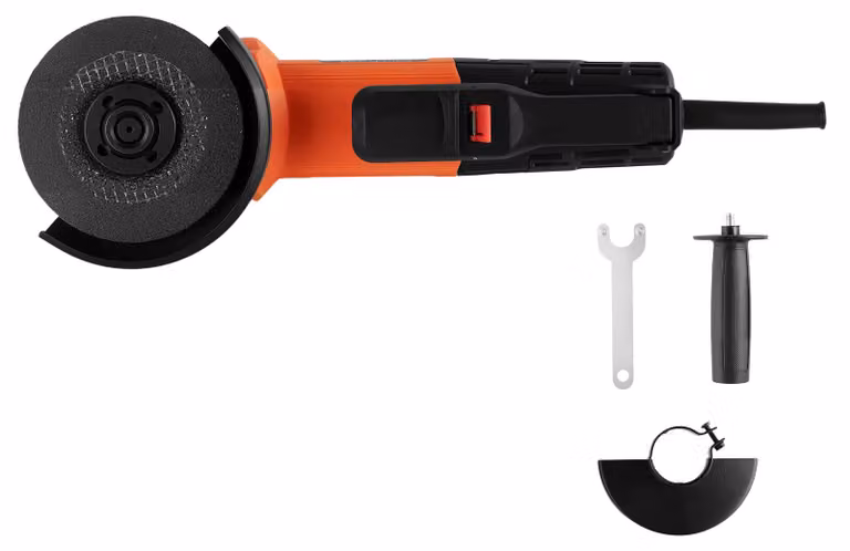 Smerigliatrice angolare SucceBuy, 114,3 mm, smerigliatrice per taglio, 12.000 giri/min, utensile per la lavorazione dei metalli con cavo e protezione antipolvere regolabile, ideale per operazioni come la smerigliatura, il taglio e la rimozione della ruggi