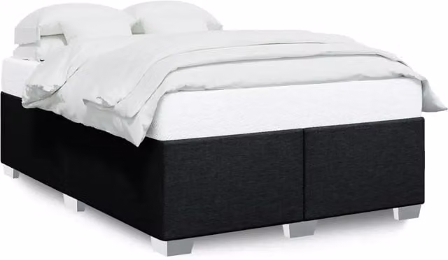Letto matrimoniale | Letto per adulti | Giroletto senza Materasso Nero 140x200 cm in Tessuto