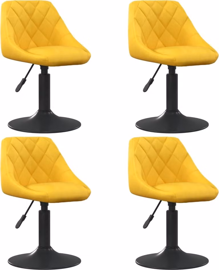 Sedie da pranzo Girevoli 4 pz Giallo Senape in Velluto