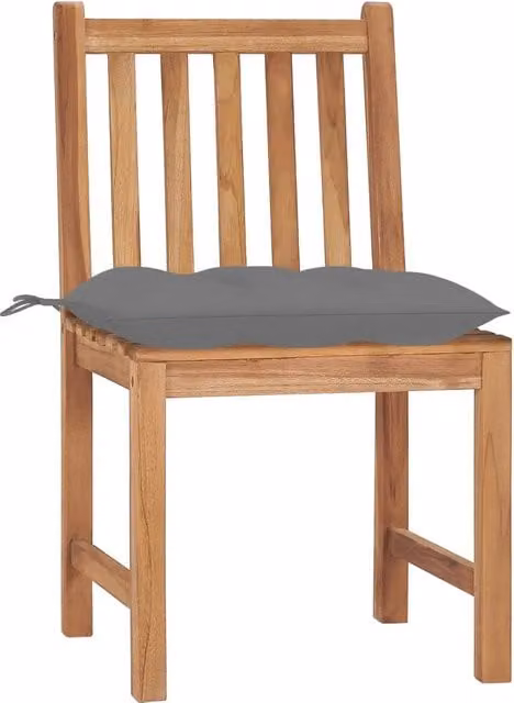 Sedie da Giardino 4 pz con Cuscini in Legno Massello di Teak 3073104
