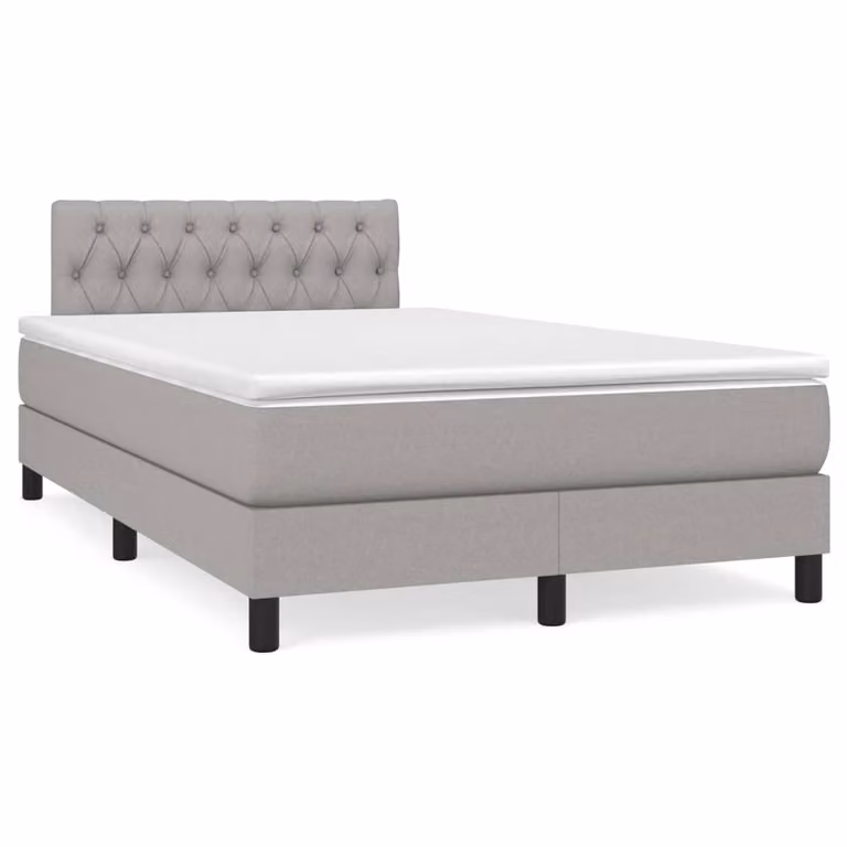 Letto Ibrido con Materasso e Illuminazione LED vidaXL in Tessuto Grigio e Bianco L/P/H: 120 x 200 x 88 cm