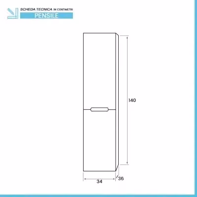 Pensile bagno sospeso Iris INBAGNO rovere bianco e beige con ante soft-close H 140 cm – 2