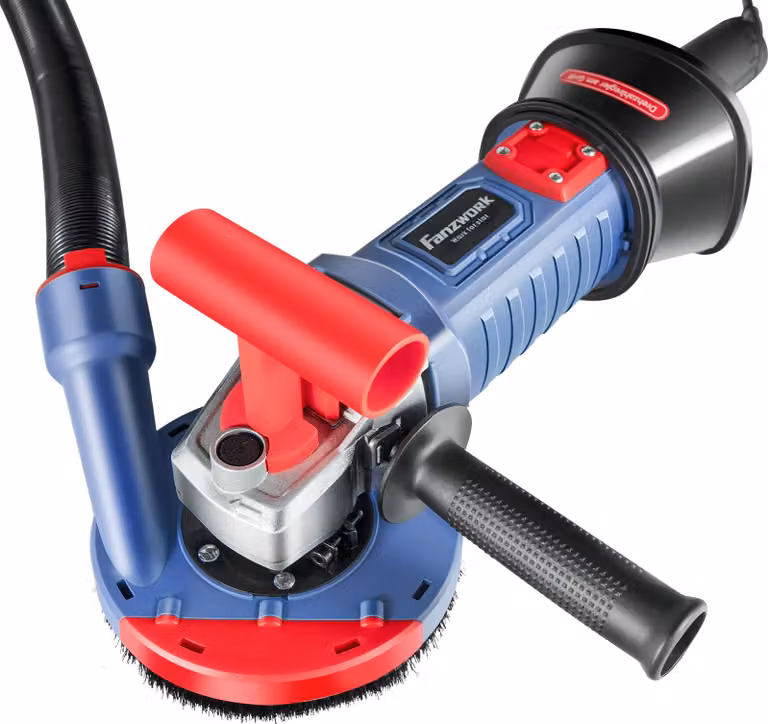 FANZWORK 1500W Smerigliatrice per calcestruzzo Set di smerigliatrici per calcestruzzo, velocità regolabile, incl. tazza diamantata premium da 125 mm, cofano di aspirazione, impugnatura a T