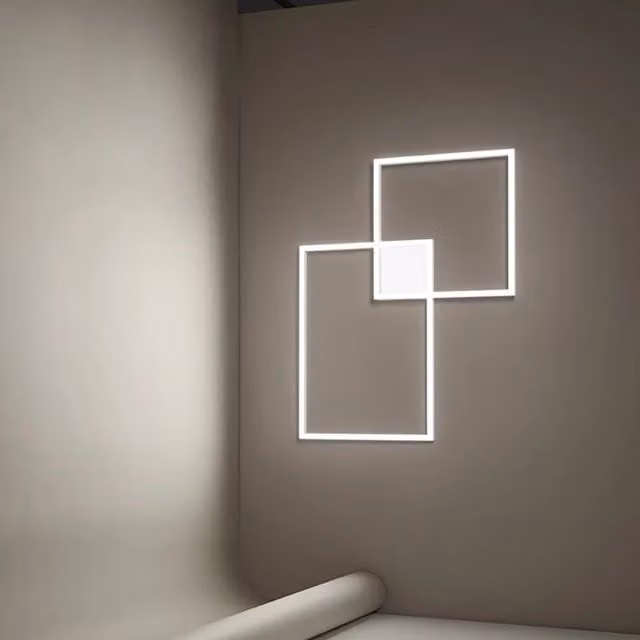 Plafoniera Moderna Cross Alluminio Bianco Opaco Led 64W Dimmerabile Ip20