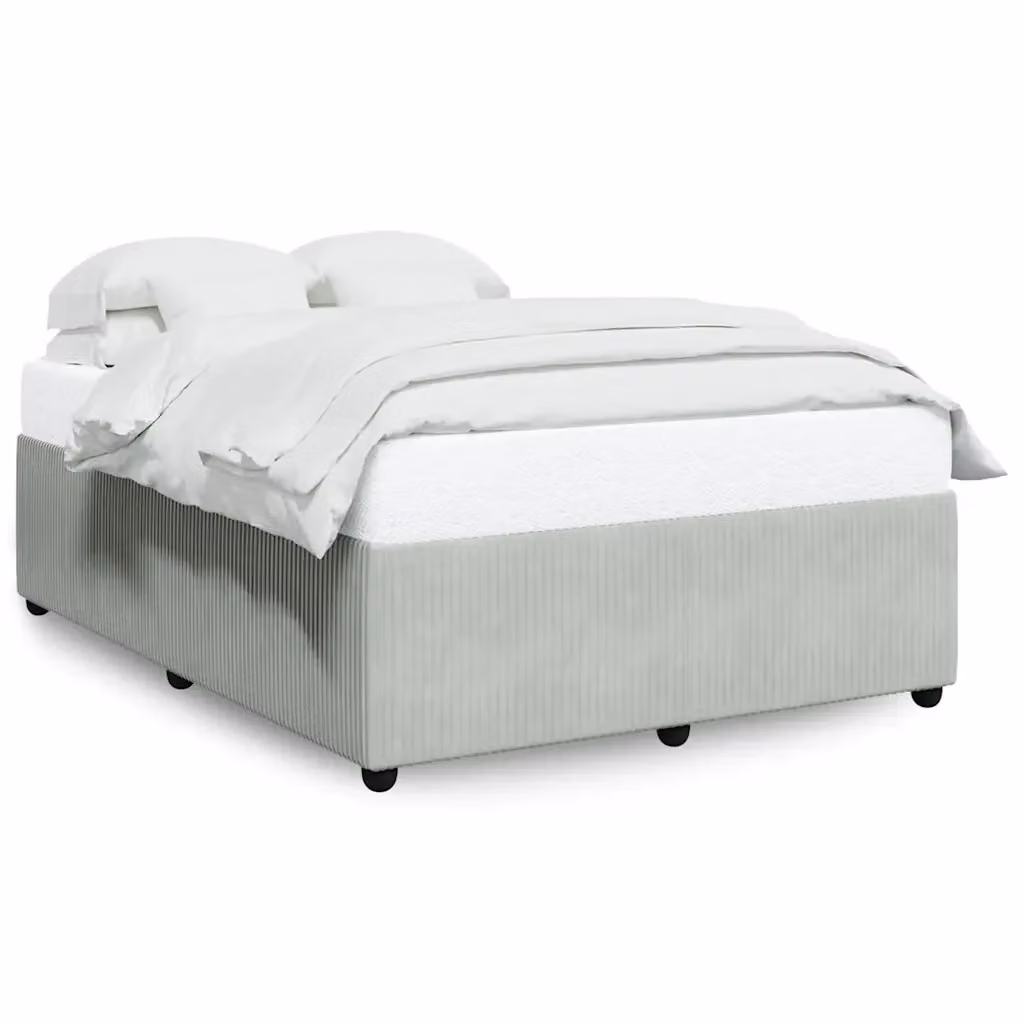 Giroletto vidaXL in velluto grigio chiaro senza materasso L 140 cm x P 190 cm – 2